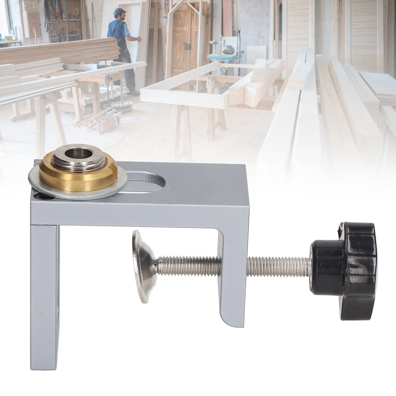 Yajisi Woodworking Hole Locator Dowelling Jig Drill Guide Kit Aluminum Alloy Positioner (7.48 x 7.09 x 2.36 inches / 19 x 18 x 6 cm)