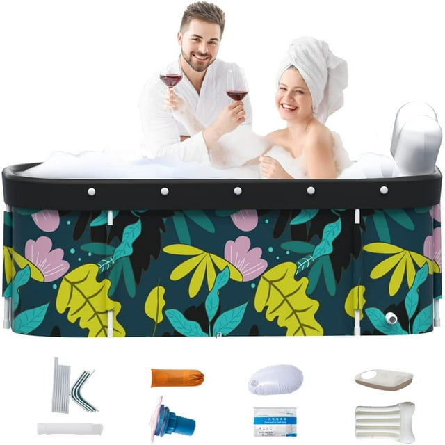Portable Foldable bathtub for 2 Persons, Large Family Soaking Bathtub