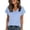 21# Sky Blue, variant on Short Sleeve T Shirts Women's Summer Crewneck Solid Color Tees Casual Basic Tops Navy S