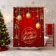 thumbnail image 4 of Cortina de ducha navideña con ganchos, bola navideña y estrella, poliéster impermeable, decoración navideña para baño, poliéster., 4 of 6