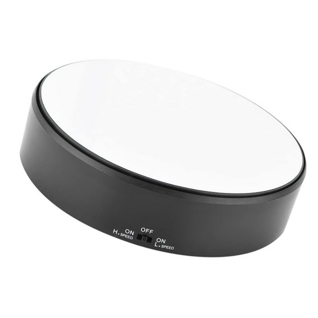 Rotating Display Stand, Speed Adjustable Mirror Surface 360 Motorized Turntable Stand Battery Powered for Jewelry Watch 3D Model Cake and Collectibles Display