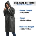 thumbnail image 2 of EMOKING 2 Pack Raincoats for Adults Reusable, EVA Rain Ponchos Lightweight Rain Coat Waterproof Rain Gear for Men and Women(Black）, 2 of 7