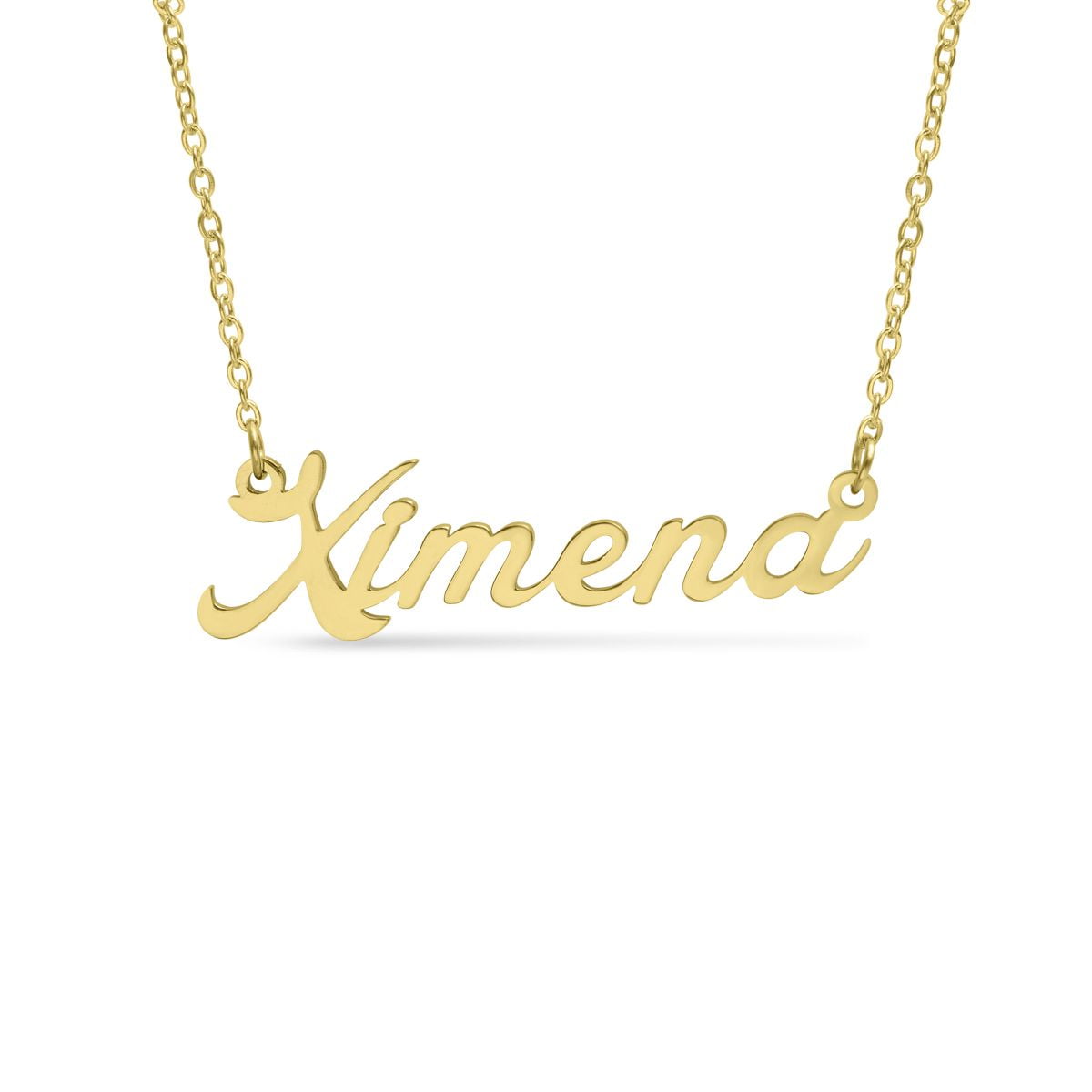 SuperJeweler Ximena Nameplate Necklace in Gold, 16 inches All Names ...