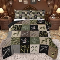 Manfei Jungle Duck Wildlife Bedding Comforter Set, Western Camouflage Twin Comforter Sets, Rustic Hunting Theme Reversible Bedding Set, Ultra Soft Bedroom Decor, 2pcs