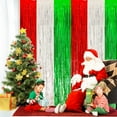 thumbnail image 5 of TETOU 2pcs Christmas Foil Fringe Curtains,3.3 x 6.6 ft Red Silver Green Tinsel Fringe Party Photo Backdrop Streamer Backdrop for Christmas New Year Ugly Sweater Party Decoration, 5 of 7