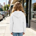 thumbnail image 6 of Staki Girls Lightweight Zip-Up Hoodie for Kids Soft Casual Hooded Sweatshirt 4-15Y(White,14-15 Years), 6 of 7