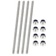 thumbnail image 1 of Uxcell Fully Threaded Rod, M8 x 350mm 304 Stainless Steel Right Hand Thread Bar Studs with Nuts, 4 Pcs, 1 of 6