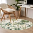 thumbnail image 5 of Green Palm Tree Round Area&nbsp;Rug 4ft Watercolor Tropical Summer Botanical Forest Non-Slip&nbsp;Washable Circle Rugs Soft Felt Indoor Floor Mat for Bedroom Kitchen Living Room Bathroom, 5 of 9
