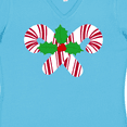 thumbnail image 4 of Inktastic Candy Canes and Holly Christmas Women's V-Neck T-Shirt, 4 of 5