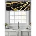 thumbnail image 4 of Black Gold Valances for Windows Marble Luxury Abstract Glitter Fluid Pattern Rod Pocket Curtains Valance Short Window Treatment Drapes for Living Room, Bedroom Bathroom 42"&nbsp;W x 12" L, 4 of 5