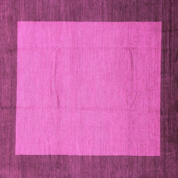 Ahgly Company Indoor Square Abstract Pink Modern Area Rugs, 7' Square