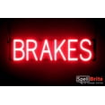 thumbnail image 1 of SpellBrite BRAKES LED Sign for Business. 24.1" x 6.3" Green BRAKES Sign Has Neon Sign Look With Energy Efficient LED Light Source. Visible from 500+ Feet, 8 Animation Settings., 1 of 4