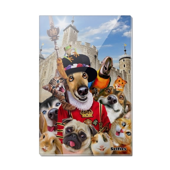 Tower of London England Britain Selfie Dogs Cats Rectangle Acrylic Fridge Refrigerator Magnet