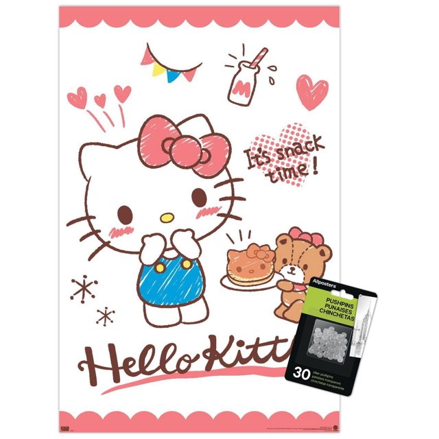 Hello Kitty: 25 Snack Time - Kitty Pancakes Wall Poster, 22.375" x 34" Framed