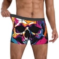 thumbnail image 2 of Salouo Colorful Skull Print Men's Boxer Briefs,Breathable Underwear Elastic Waistband Briefs for Men -X-Large, 2 of 8