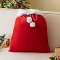 thumbnail image 3 of Shoreew Christmas Velvet Santa Claus Bag 12 x 16/20 x 28 Inch Large Santa Gift Sack with Drawstring Holiday Gift Bag for Present Toys Xmas Party Supplies, 3 of 7