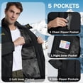 thumbnail image 6 of TACVASEN Men's Winter Ski Snow Jackets Heavyweight Waterproof Warm Fleece Hiking Coat with Hood Multi-Pockets Black Gray L, 6 of 7