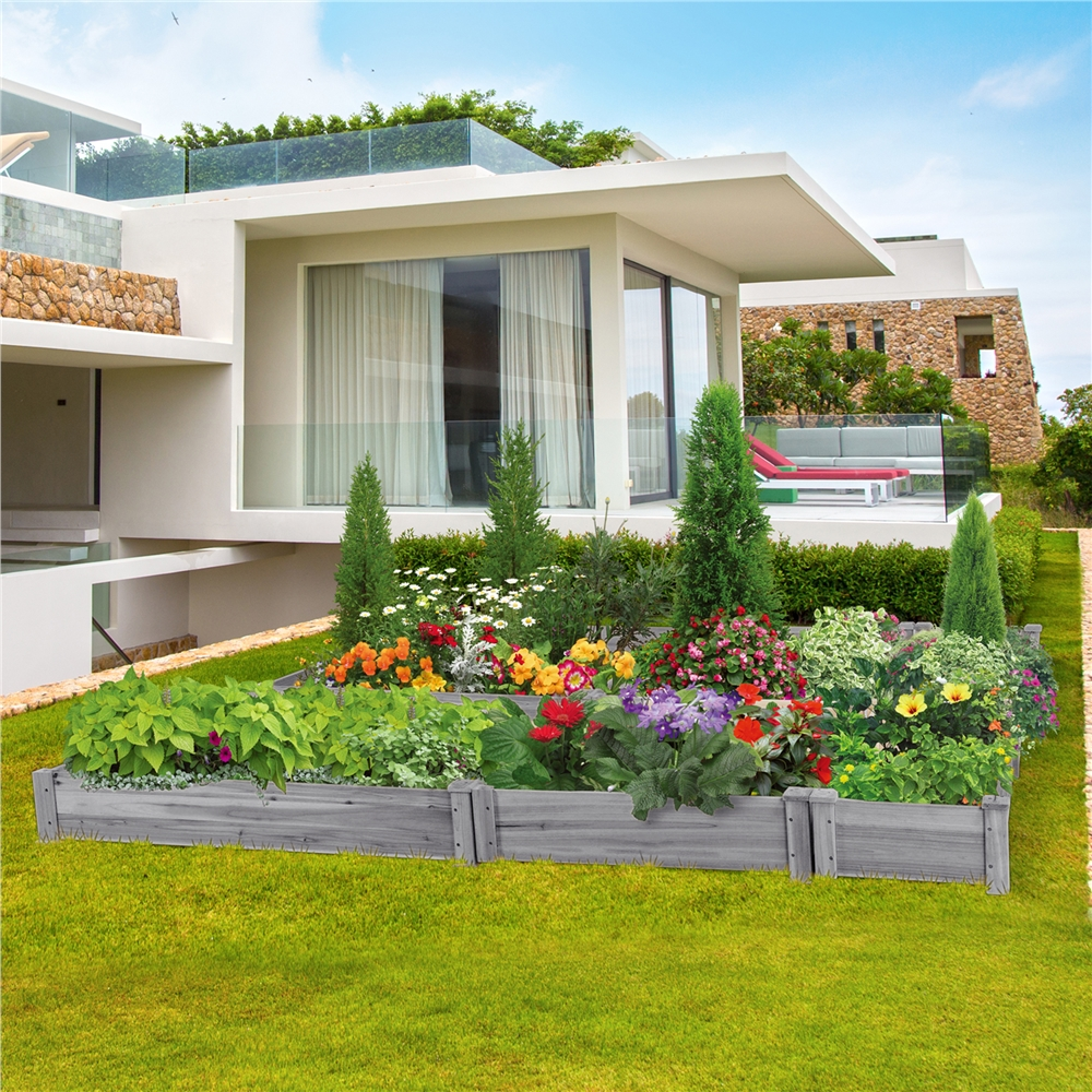 Renwick 3 Tier Raised Garden Bed Elevated Planter, Gray