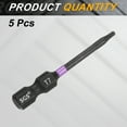 thumbnail image 3 of Uxcell 5pcs T7 Torx Impact Screwdriver Bit 1/4" Hex Shank 2" Long Magnetic No Hole, 3 of 7