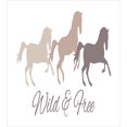 thumbnail image 3 of Horse Duvet Cover Set, Wild and Free Calligraphy with Running Wild Animal Silhouettes Print, Decorative 3 Piece Bedding Set with 2 Pillow Shams, Queen Size, Warm Taupe White and Tan, by Ambesonne, 3 of 3