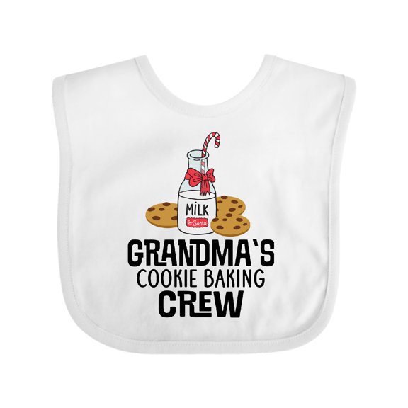 Inktastic Grandma Christmas Cookie Baking Crew Boys or Girls Baby Bib
