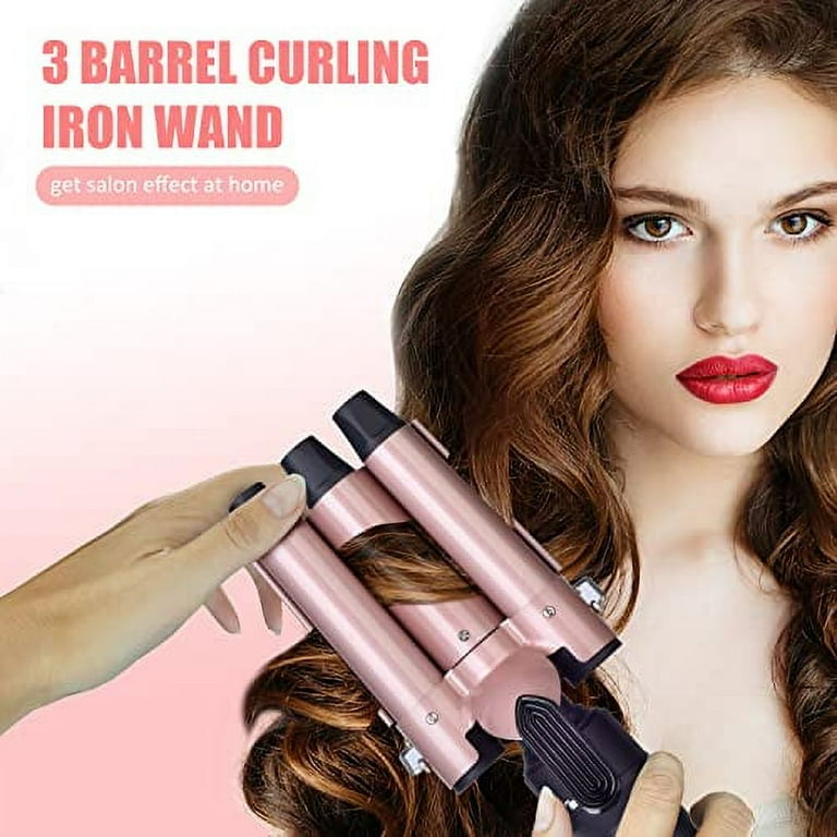 Hair curling wand 2025 with interchangeable barrels