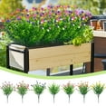 thumbnail image 1 of Ramos de flores de té artificial de eucalipto | Decoración floral realista de simulación de plástico para casa, jardín, oficina | Hojas y capullos realistas | Paquete de 2 | 34cm | Duradero y, 1 of 7
