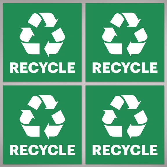 Avery Recycle Stickers, 4" x 4", Green, 8 Labels Total