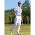 thumbnail image 6 of APTRO Mens Golf Shirt Hawaiian Polo Shirt Short Sleeve Dry Fit Performance Moisture Wicking Collared Polo Shirt White Blue 047 L, 6 of 7
