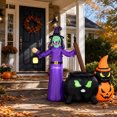 thumbnail image 7 of Halloween Inflatable Witch Cauldron Pumpkin with LED Lights, Large Outdoor Yard Lawn Decor, Festive Night Display for Garden Patio Virelaxpo, 7 of 7