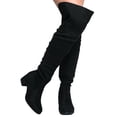 thumbnail image 2 of J. Adams Low Heel Over the Knee Boot - Vegan Suede Thigh High - Trendy Easy Block Heel, 2 of 4