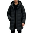 thumbnail image 4 of Men's Long Winter Coats Puffer Jacket with Hood Quilted Padded Jackets Black L, 4 of 9
