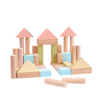 Pidoko Kids Wooden Building Blocks Set, 100 Pcs, Beechwood