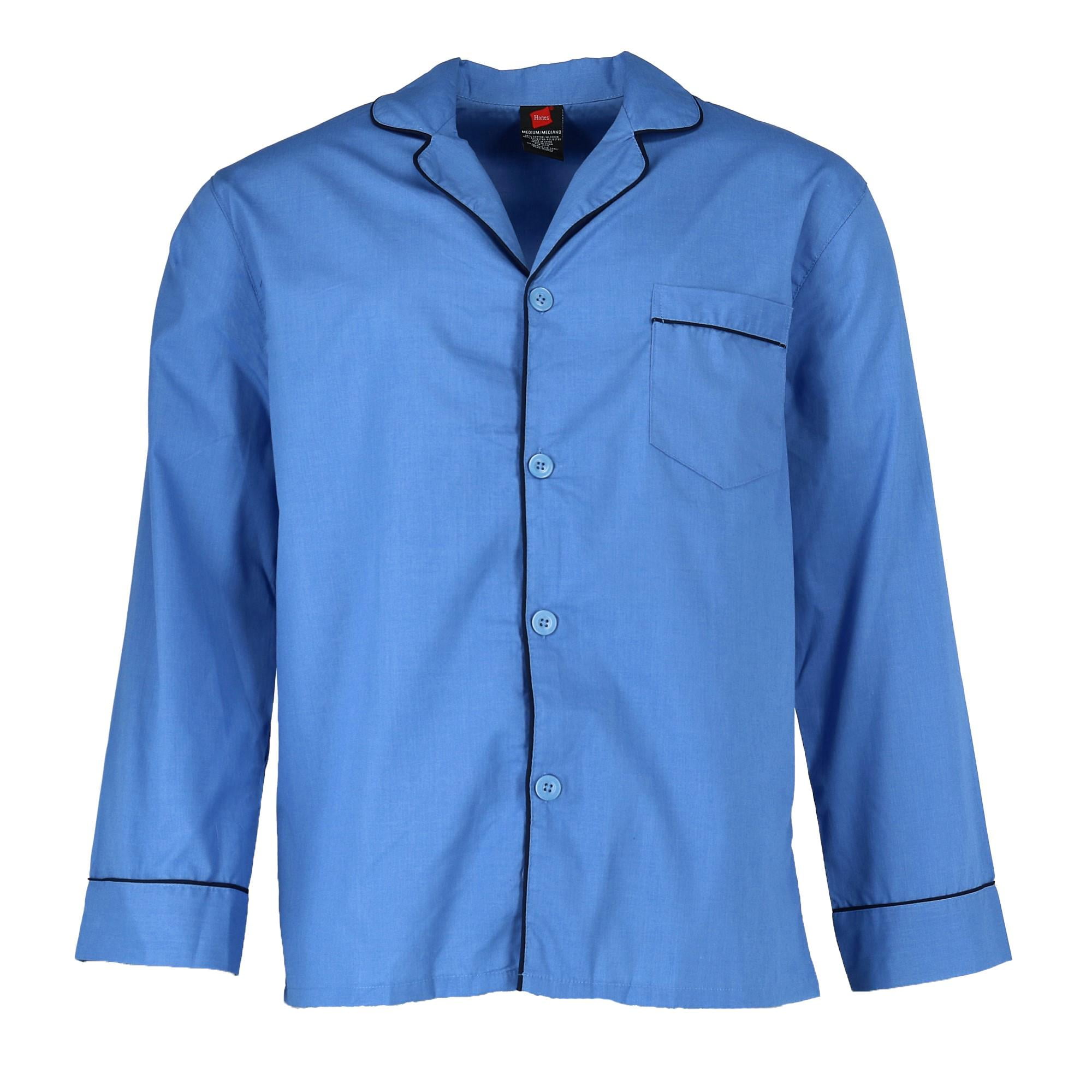 Hanes Mens Long Sleeve Broadcloth Pajamas