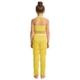 thumbnail image 6 of iiniim Girls 2 Piece Professional Ballroom Latin Dance Outfit Fringe Crop Top and Layered Tassel Pants Set Yellow 16, 6 of 7
