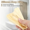 thumbnail image 3 of 2Pcs Small Soap Dish, Silicone Bathroom Soap Holder Shell Shape Bar Soap Dish for Shower, Bathroom(Beige), 3 of 5
