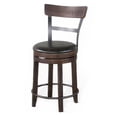 thumbnail image 3 of Flint Swivel Counter Stool Chair Set of 2, Black Faux Leather, Brown, 3 of 7