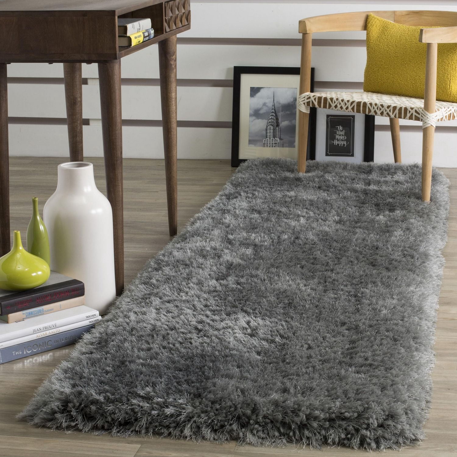 Safavieh Luxe Paxton Solid Plush Shag Area Rug, Red, 2'3" X 8' Runner