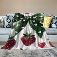 thumbnail image 5 of FCXZI Strawberry Bows Hearts Fuzzy Flannel Blanket, Soft Cozy Multi-Purpose 60*80in, 5 of 7