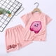 thumbnail image 3 of Kirby-Conjunto de pijama de dibujos animados para niña, ropa de dormir cómoda, camiseta rosa, pantalones cortos de manga corta, 3 of 5