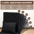 thumbnail image 6 of Avocahom Convertible Sofa Bed Sleeper Chair,6 Angles Adjustable Backrest, Single Person Chaise Lounge Couch w/ Pillow, Folding Bed for Overnight Guests, Foldable Sofa Arm Chair for Office, Black, 6 of 8