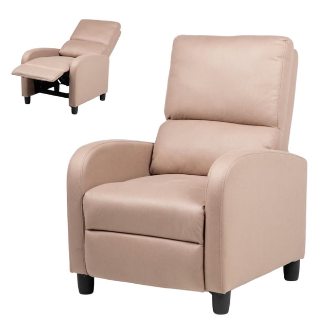 Sillon Reclinable Reposet Sofa Individual Tela Moderno Sala beige