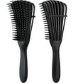 thumbnail image 1 of 2 cepillos desenredantes para cabello afroamericano/africano texturizado 3a a 4c ondulado/rizado/en espiral/húmedo/seco/aceite/pelo grueso/largo, desenredador de nudos fácil de limpiar Xemadio HMHZ115-2, 1 of 7