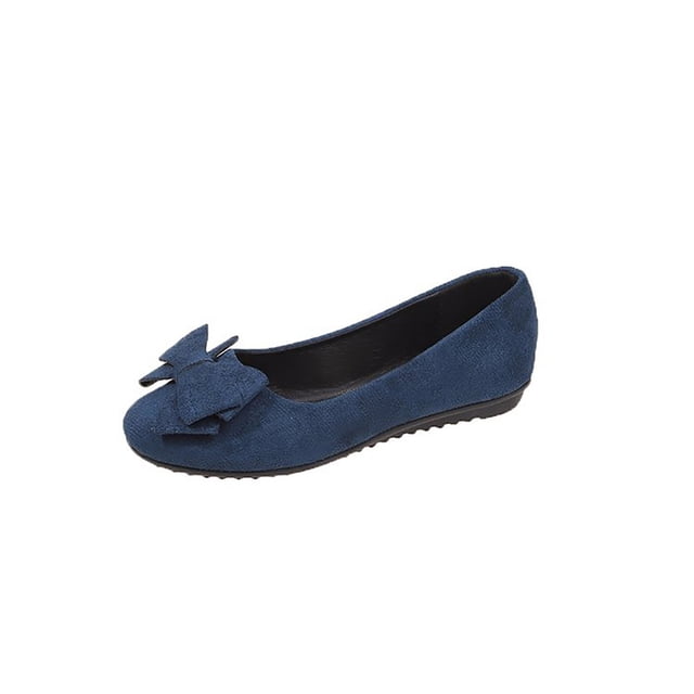 Zapatos Suaves para las Mujeres Deslizamiento Cómodo en Bowknot Pisos, Zapatos Planos para las Mujeres de Tamaño Grande Ligero Primavera Casual