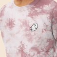 thumbnail image 5 of Dalix Ghost Embroidered Washed Crewneck Sweatshirt Fleece Cotton Mens in Tie Dye Pink S Small, 5 of 5