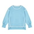 thumbnail image 4 of Taqqpue Girls Crewneck Sweatshirt Casual Solid Color Long Sleeve Pullover Tops Drop Shoulder Sweatshirts for Kids 6-15 Years, 4 of 9
