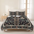thumbnail image 3 of Quilts King Size Bedding Set, Boho Botanical Lightweight Quilted Comforter, Vintage Bohemia Green Butterflies Flowers Soft Reversible Bedspread Coverlet with Pillow Covers for All Season, 96" x 106", 3 of 9