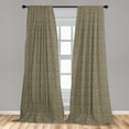 thumbnail image 2 of Vintage Window Curtains, Flourishing Floral Art Deco Royal Weathered Look with Striped Backdrop, Lightweight Decor 2-Panel Set with Rod Pocket, Pair of - 28"x95", Mustard and Dark Grey, by Ambesonne, 2 of 3