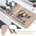 thumbnail image 2 of 17x32in Super Absorbent Cuttable Coffee Mat: Linen Finish – Hide Stains Draining Mat for Kitchen Counter – Coffee Bar Accessories – Perfect for Espresso Machines Coffee Makers, 2 of 6