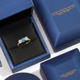 thumbnail image 5 of Gem Stone King 10K Yellow Gold Swiss Blue Topaz and White Moissanite Engagement Ring for Women | 1.65 Cttw | Round 5MM | Gemstone November Birthstone | Size 6, 5 of 7